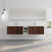 84 Inch Soft Close Doors Bathroom Vanity With Sink, A Small Storage Shelves, 36' and 12' Combination Cabinet,(KD-Packing)