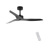 52' Outdoor black Ceiling Fan Without Light with Remote Control ,3 ABS Blades Farmhouse Ceiling Fan 6-speed Reversible DC Motor Modern Ceiling Fan for Living Room, Bedroom, Kitchen