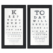 'Eye Charts' 2-Piece Vignette by Marla Rae, Black Frame
