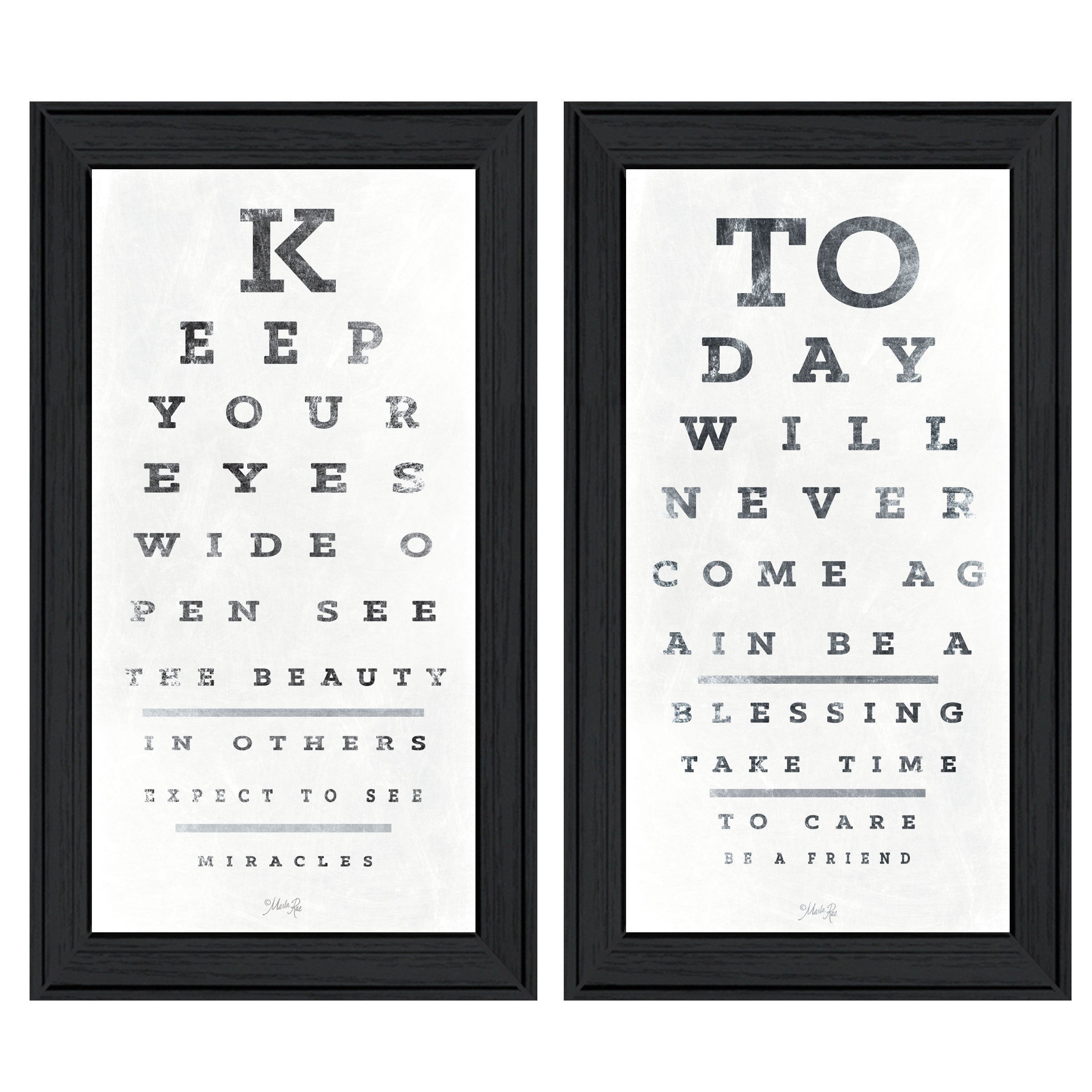 'Eye Charts' 2-Piece Vignette by Marla Rae, Black Frame