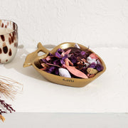 Elegant Apple-Shaped Gilded Gold Aluminum Trinket Dish – 8.7x6.7x2' Decorative Accent