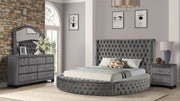 HAZEL Queen 4 Pc Tufted Upholstery Bedroom Set Made with Wood In Gray(CA INVENTORY)