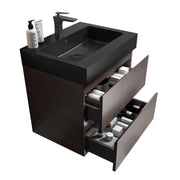 Alice 24' Walnut Bathroom Vanity with Sink, Large Storage Wall Mounted, Rosewood Finish, Melamine, 24'