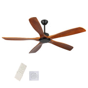 60 Inch wood Ceiling Fan no light with Remote Control, Low Profile Ceiling Fan without Light,Noiseless Reversible DC Motor with Timer