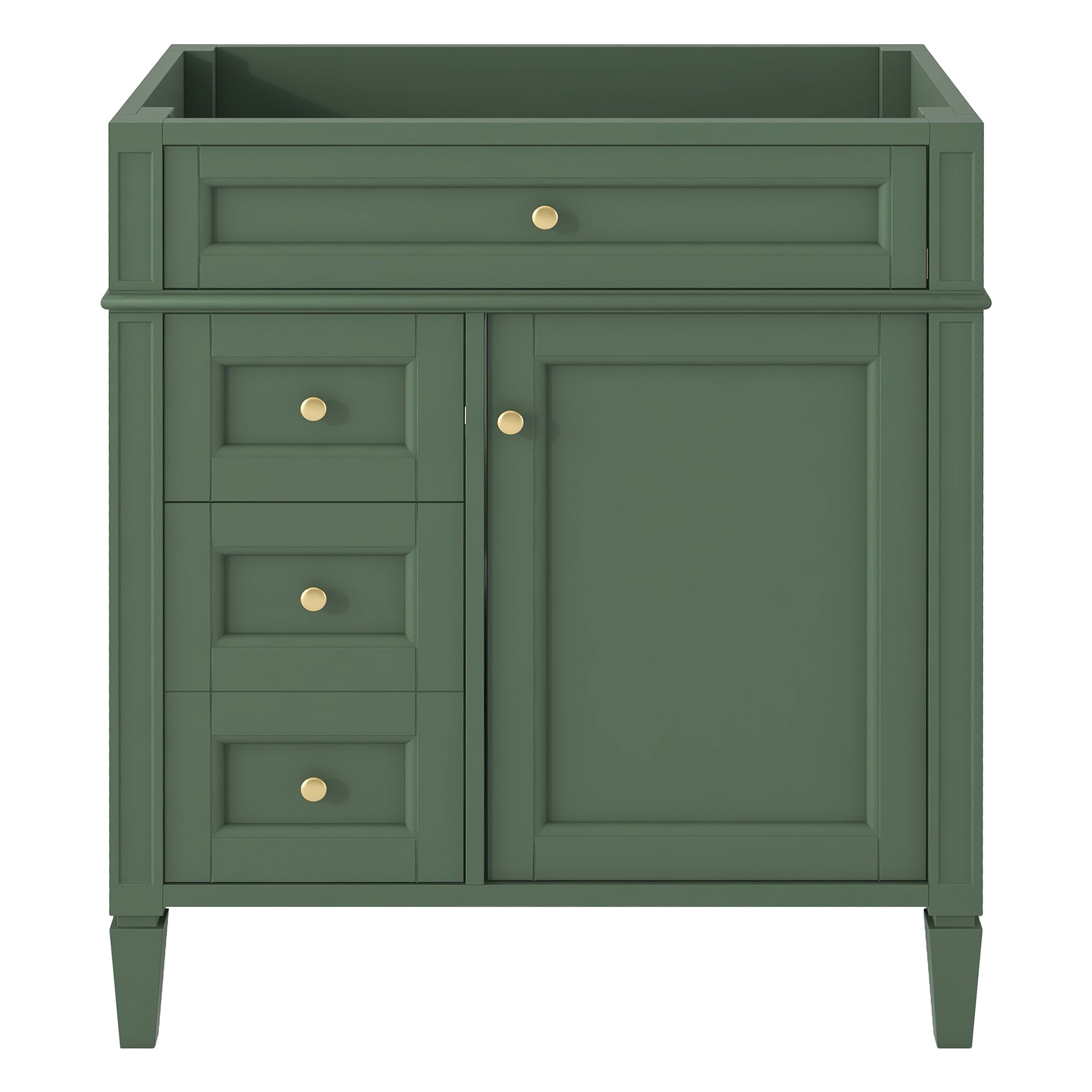 30'' Bathroom Vanity without Top Sink, Modern Bathroom Storage Cabinet with 2 Drawers and a Tip-out Drawer (NOT INCLUDE BASIN)
