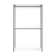 Fiona Wood and Metal Walk-in Closet with Shelf, White Melamine, 47.2' Width