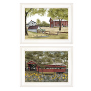 'The Spring House' 2-Piece Vignette by Billy Jacob, White Frame