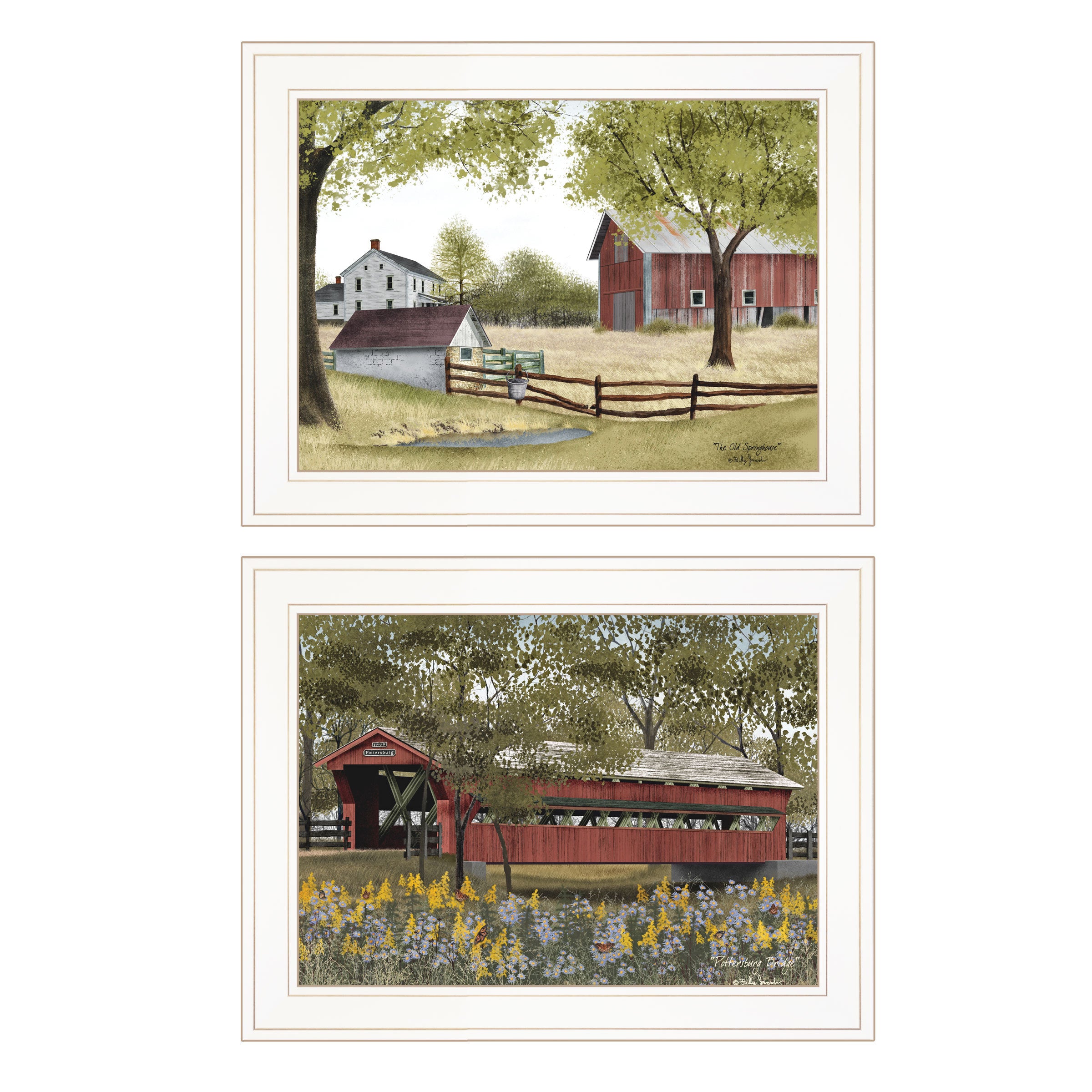 'The Spring House' 2-Piece Vignette by Billy Jacob, White Frame