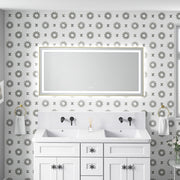 60' x 28' LED Bathroom Mirror with Front and Backlight, Wall Mounted Vanity Mirror with Aluminum Frame, Anti-Fog, Memory, 3 Colors, Stepless Dimmable