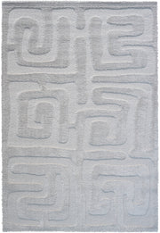 Lillian Ivory and White Recycled Polyester Area Rug