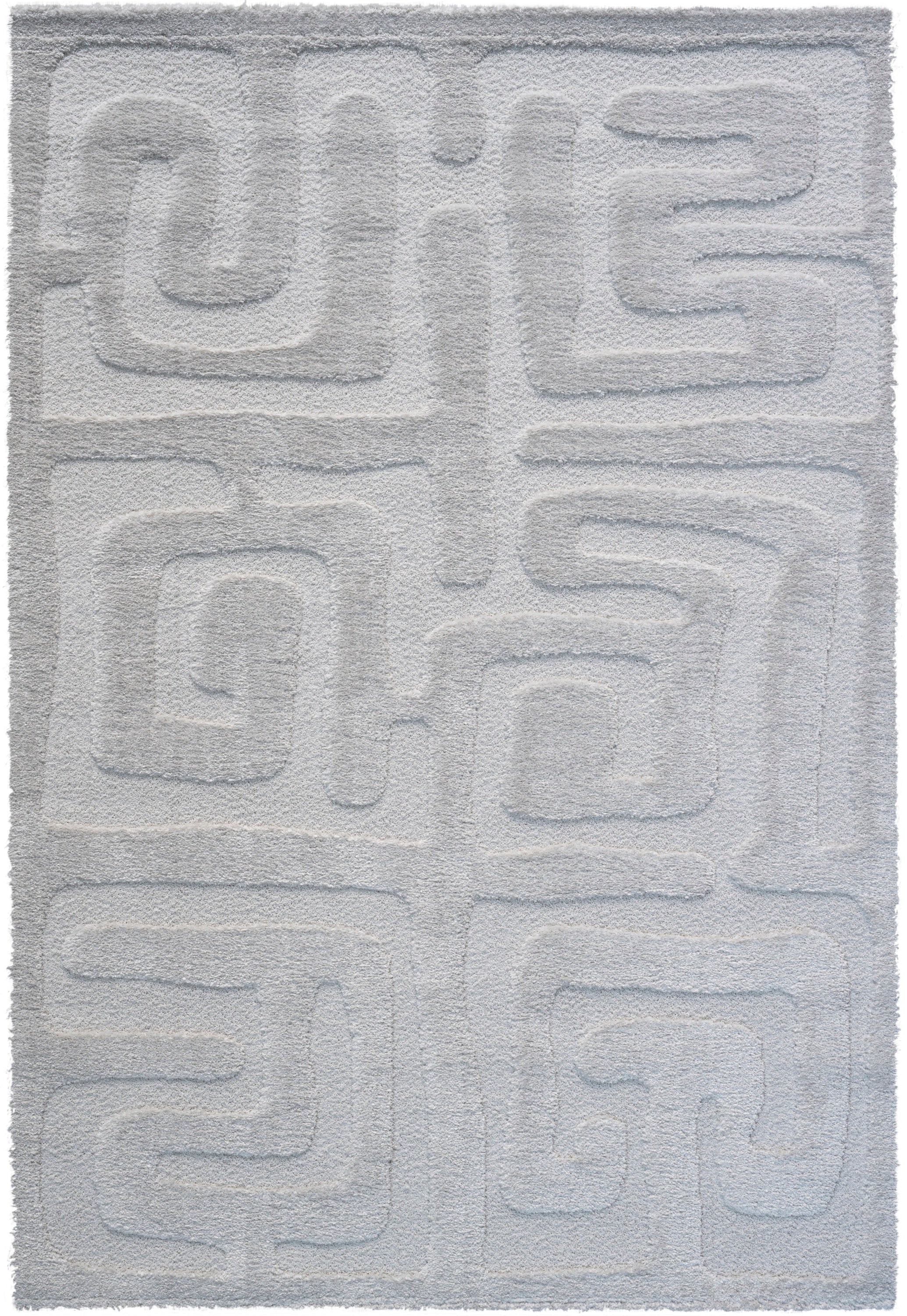 Lillian Ivory and White Recycled Polyester Area Rug