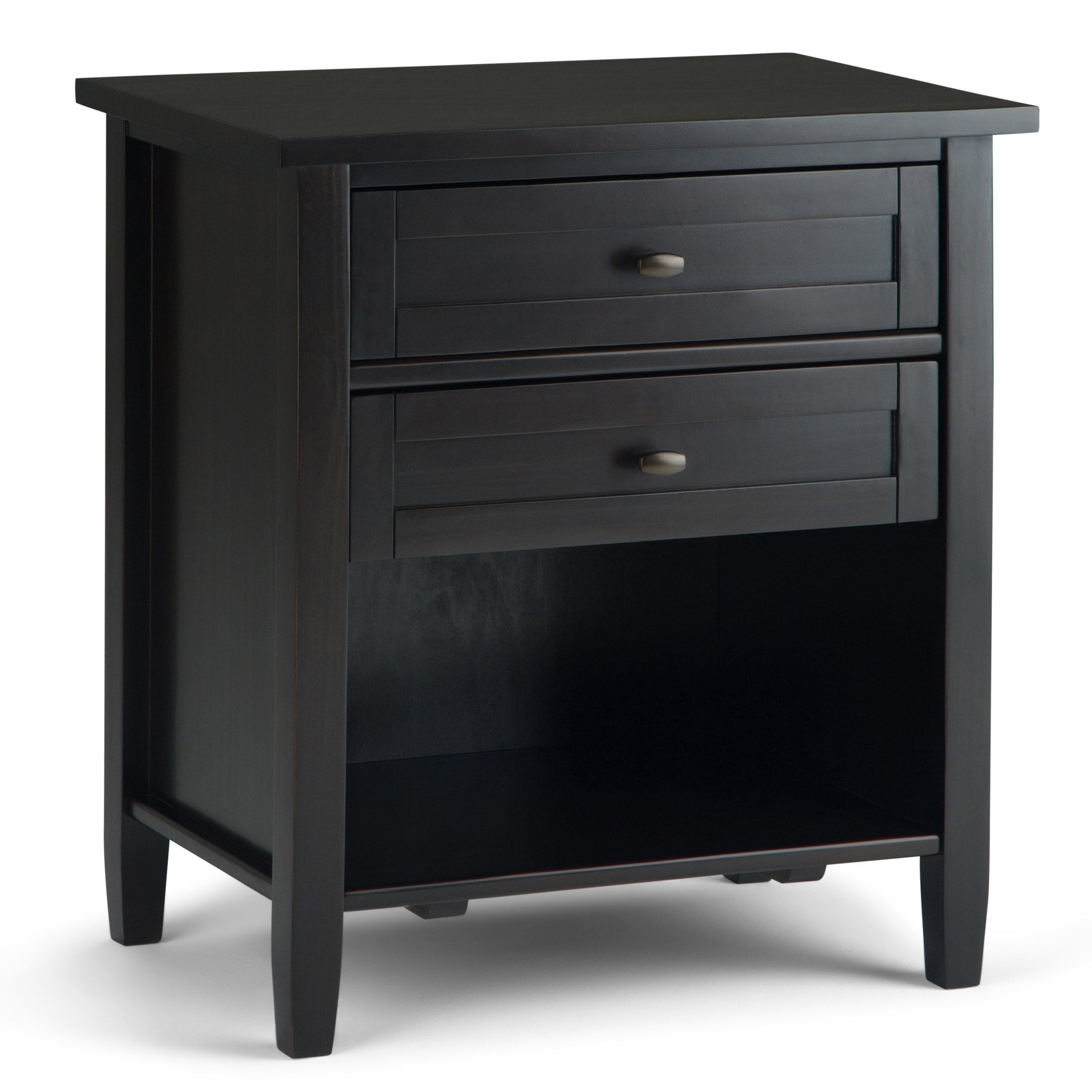 Warm Shaker Solid Wood 24 inch Wide Transitional Nightstand in Hickory Brown