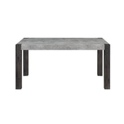 Miriam Grey Dining Table with Faux Marble Top and Rubberwood Base, 60x38 Inch