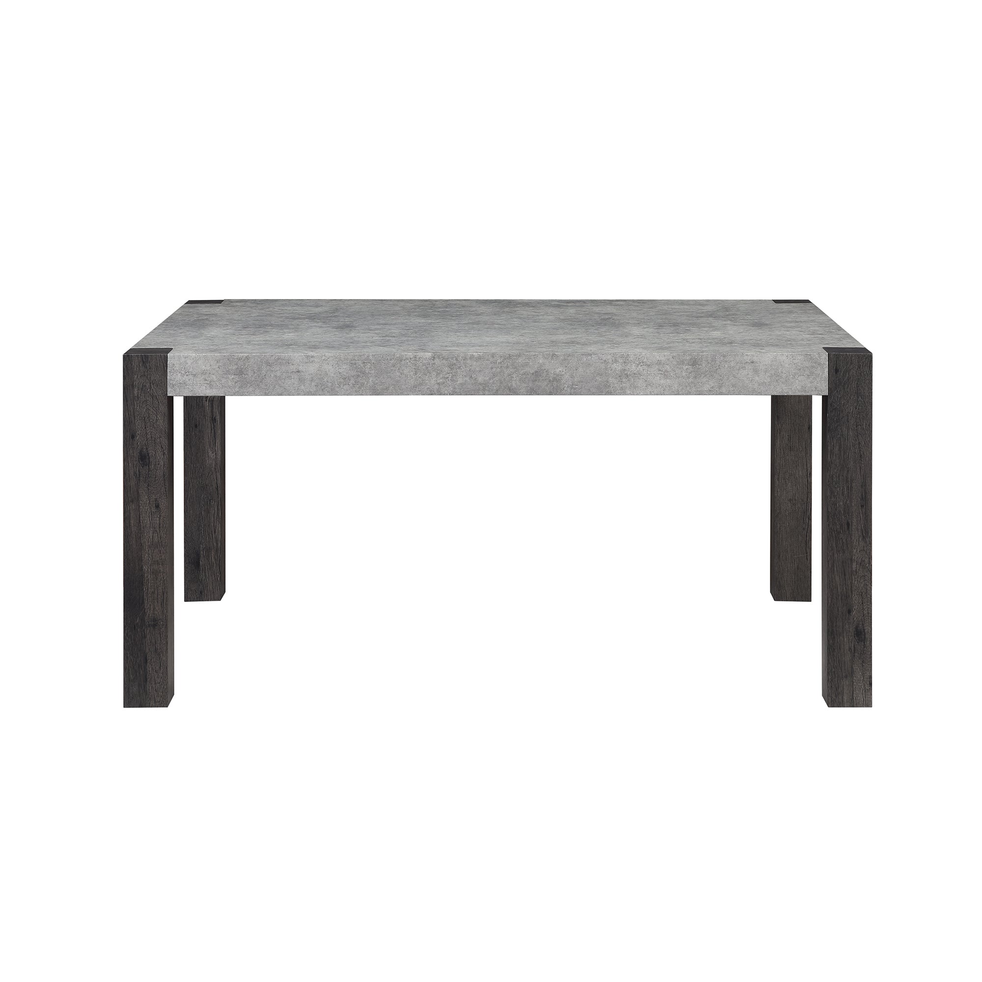 Miriam Grey Dining Table with Faux Marble Top and Rubberwood Base, 60x38 Inch