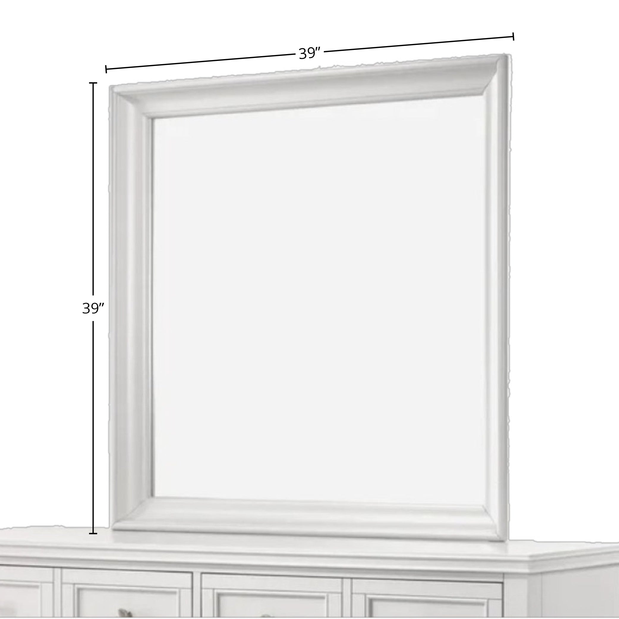 White Square Mirror