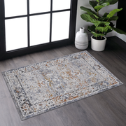 PAYAS Collection 2X3 Ivory / Grey / Traditional Doormat Rug