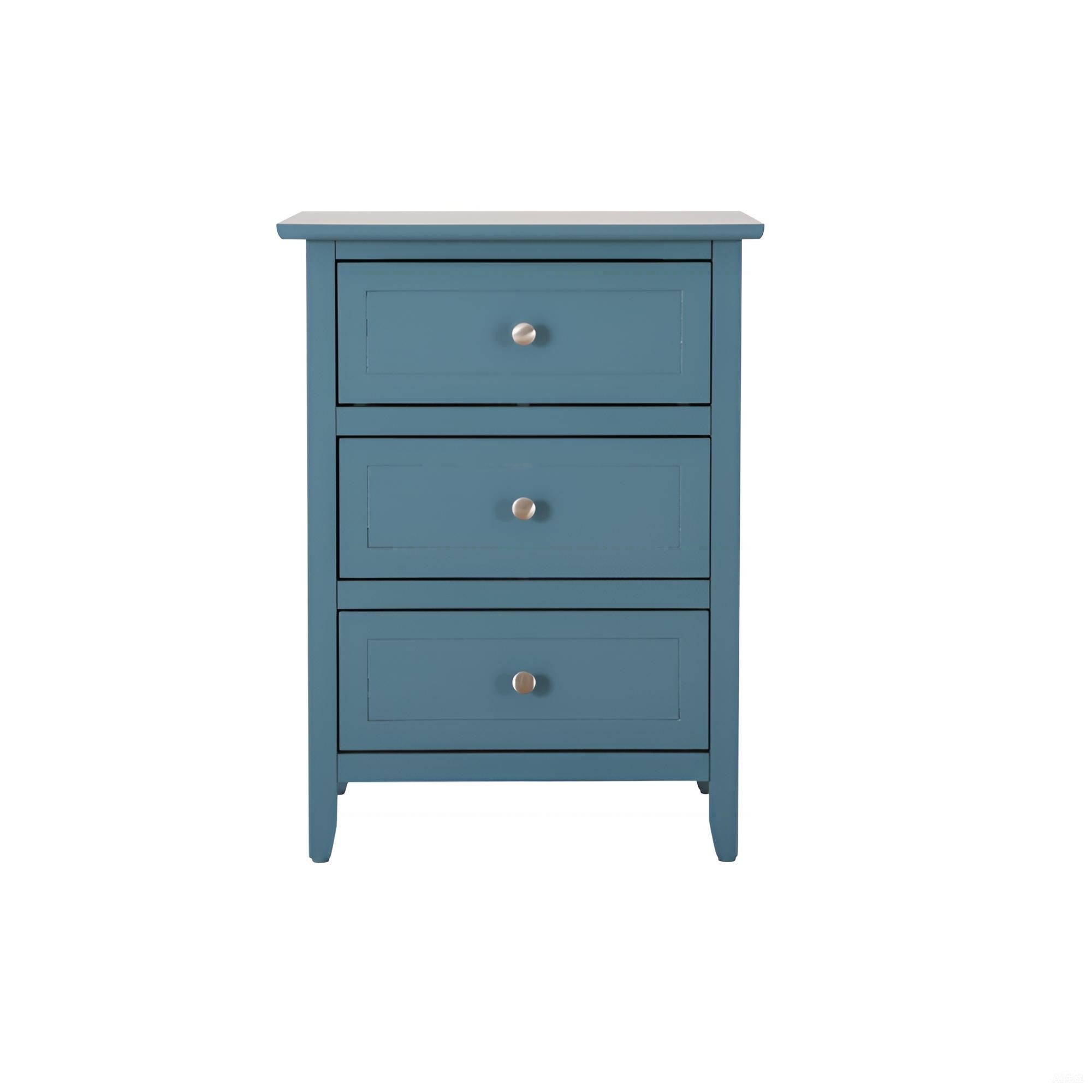 Modern Teal Accent Nightstand with Three Drawers Particle Board 19 x 15 x 25 inches