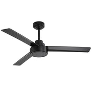 Farmhouse 52' Outdoor Ceiling Fan with Remote Control, 3 ABS Blades, Reversible DC Motor, Black, No Light