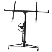 Black Drywall Panel Hoist Lift with 16ft Reach, Welded Steel, 150 lbs Capacity