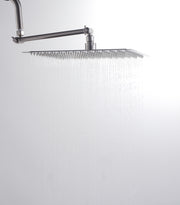Rain Shower Head With Shower Arm  (12 Inch Square, Brushed Nickel)