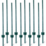Fence Posts 4Feet - 10Pack, Heavy Duty Metal Fence Post with U-Channel, Steel Fence U-Post for Holding Garden Wire Fence, Corner Anchor Posts etc.