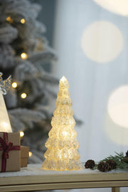 3.5x3.5x8.3' Glass Cone Tree W/Light, 3 Pack