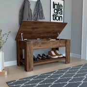 Storage Table, Four Legs, Lower Shelf, Dark Brown
