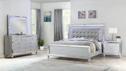 STERLING Queen 4 PC LED Bedroom set made with wood in Silver Color(NJ INVENTORY)
