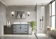 Dark Grey Bath Vanity 48 in. W x 22 in. D, Cultured Marble Top and Faucet Set