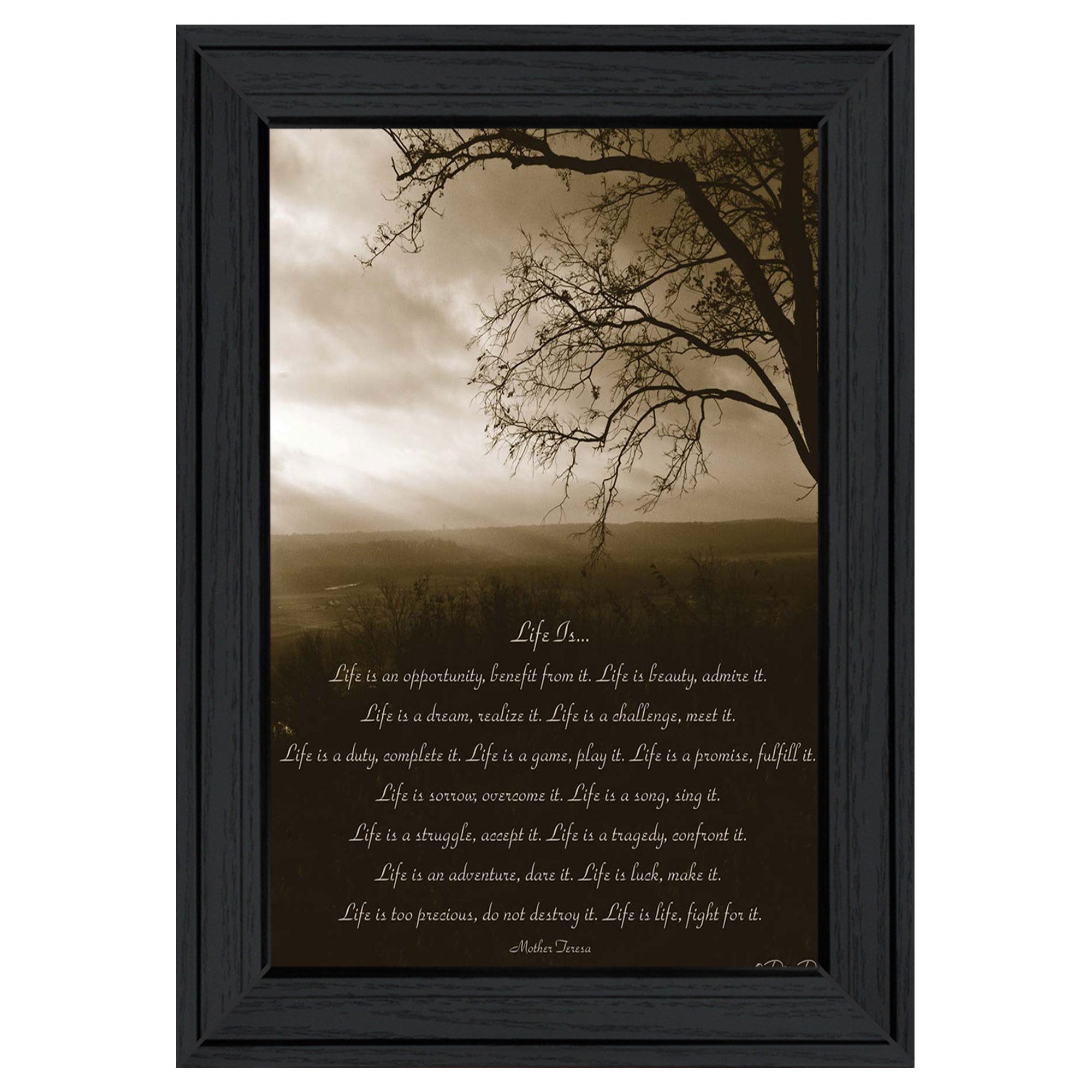 'Life is' By Dee Dee, Ready to Hang Framed Print, Black Frame