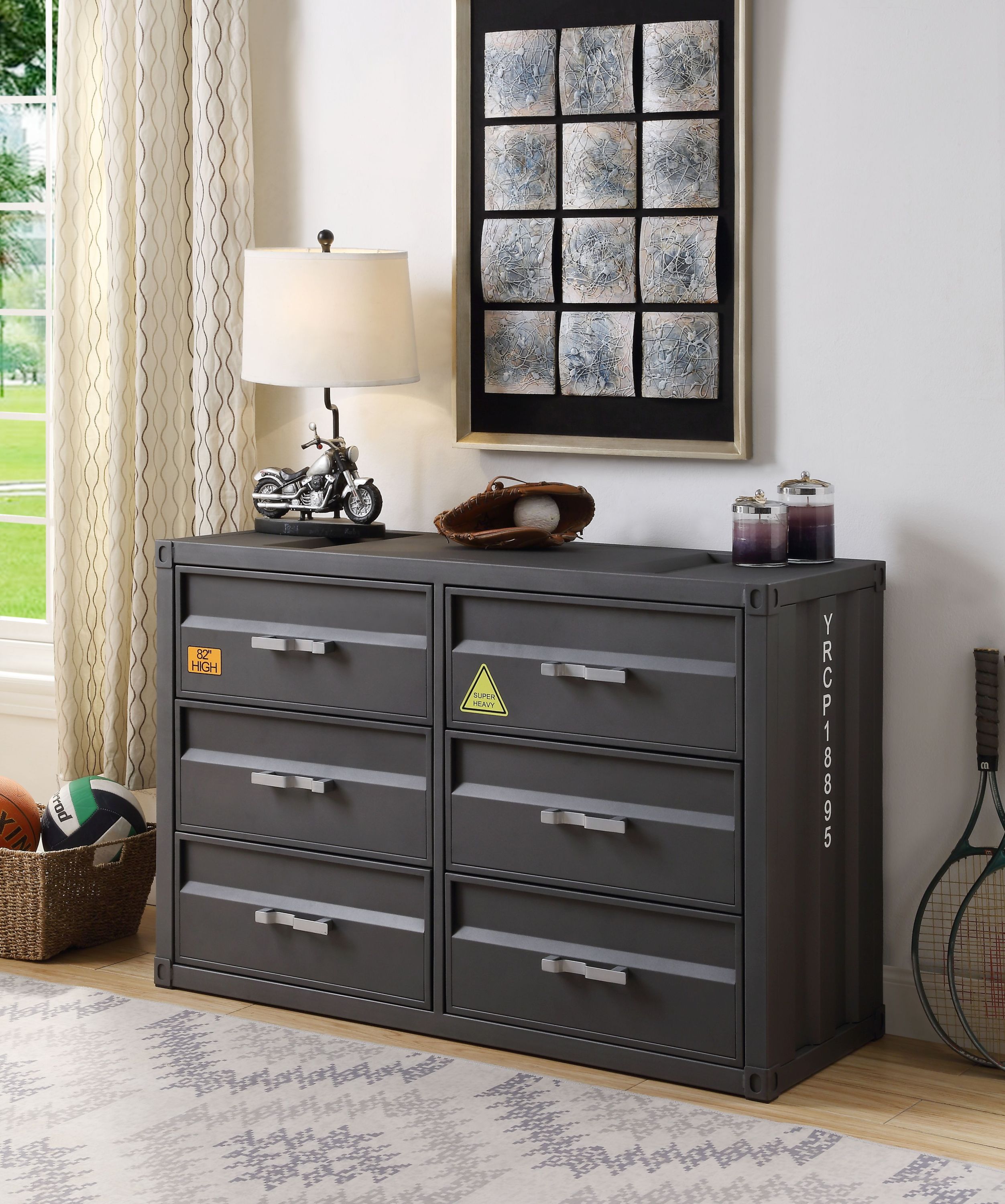Cargo Gunmetal Finish Dresser