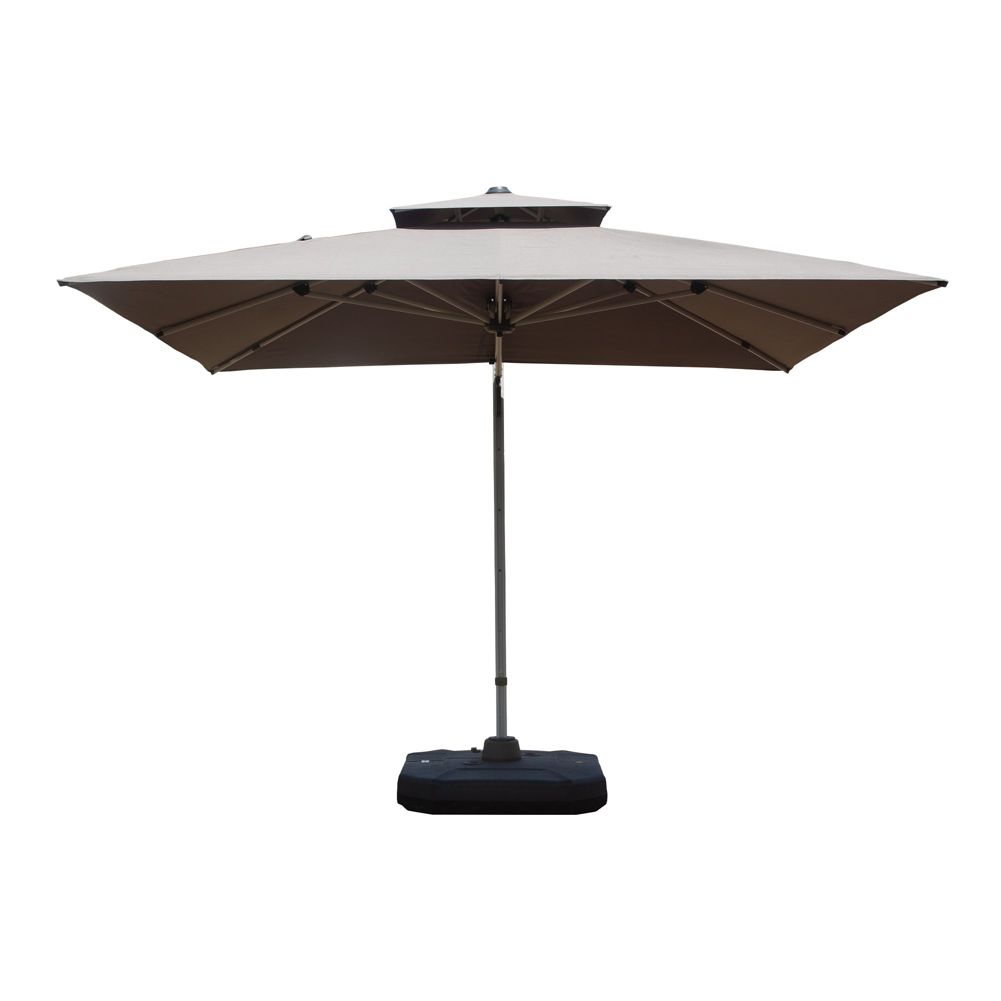 9 ft. Aluminum Cantilever Tilt Patio Umbrella with Center Pole, Gray (Base Not Included)