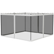 Outsunny 10' x 12' Replacement Mesh Sidewall Netting for Patio Gazebos and Canopy Tents with Zippers (Sidewall Only), White