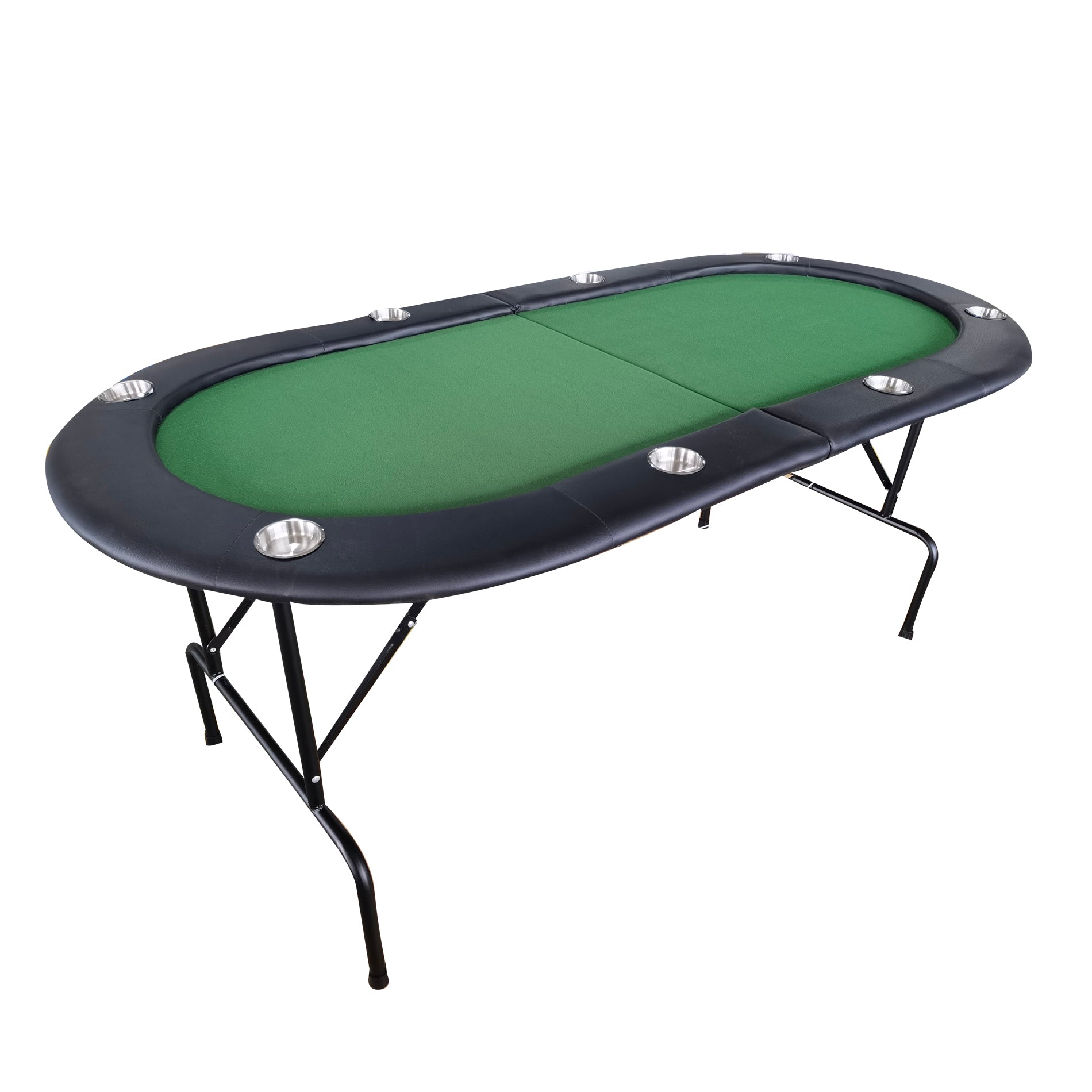 INO Design 73' Foldable Poker Table with Cup Holders #16364 Green