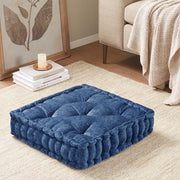 Poly Chenille Square Floor Pillow Cushion Navy 20x20'