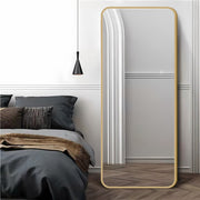64' Full Length LED Mirror with Lights - 3 Color Dimmable Lighting, Gold Frame , Standing/Hanging Floor Mirror for Bedroom, Living Room & Bridal Shop,Golden