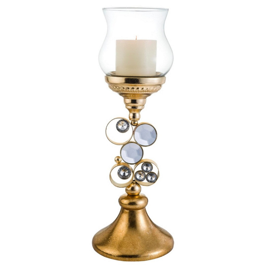 18' Tall Polyresin 'Malha' Candleholder, Gold finish