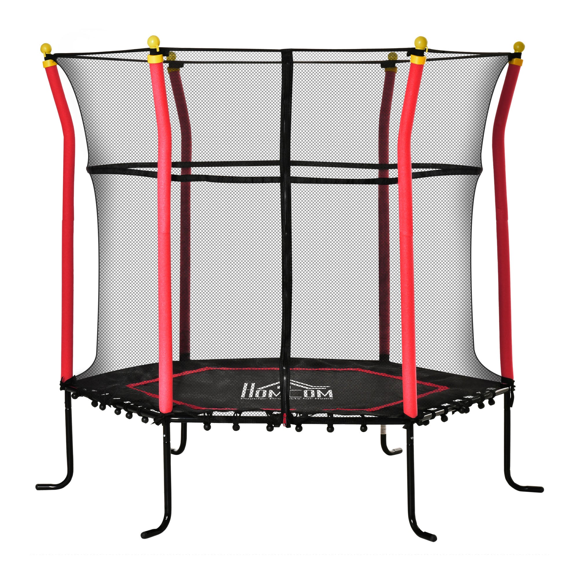 Soozier Trampoline for Kids with Net, Indoor/Outdoor Toddler Trampoline with Safety Enclosure, Birthday Gift for Boys and Girls 3-10 Years, Red