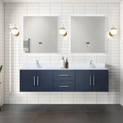 Navy Blue Double Bath Vanity 72 in. W x 22 in. D, with Cultured Marble Top
