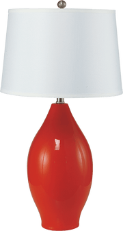28'H RED LEMON SHAPE CERAMIC TABLE LAMP