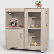 4-Tier Wooden Hamster Cage with Storage Cabinet and Acrylic Windows for Guinea Pigs and Chinchillas