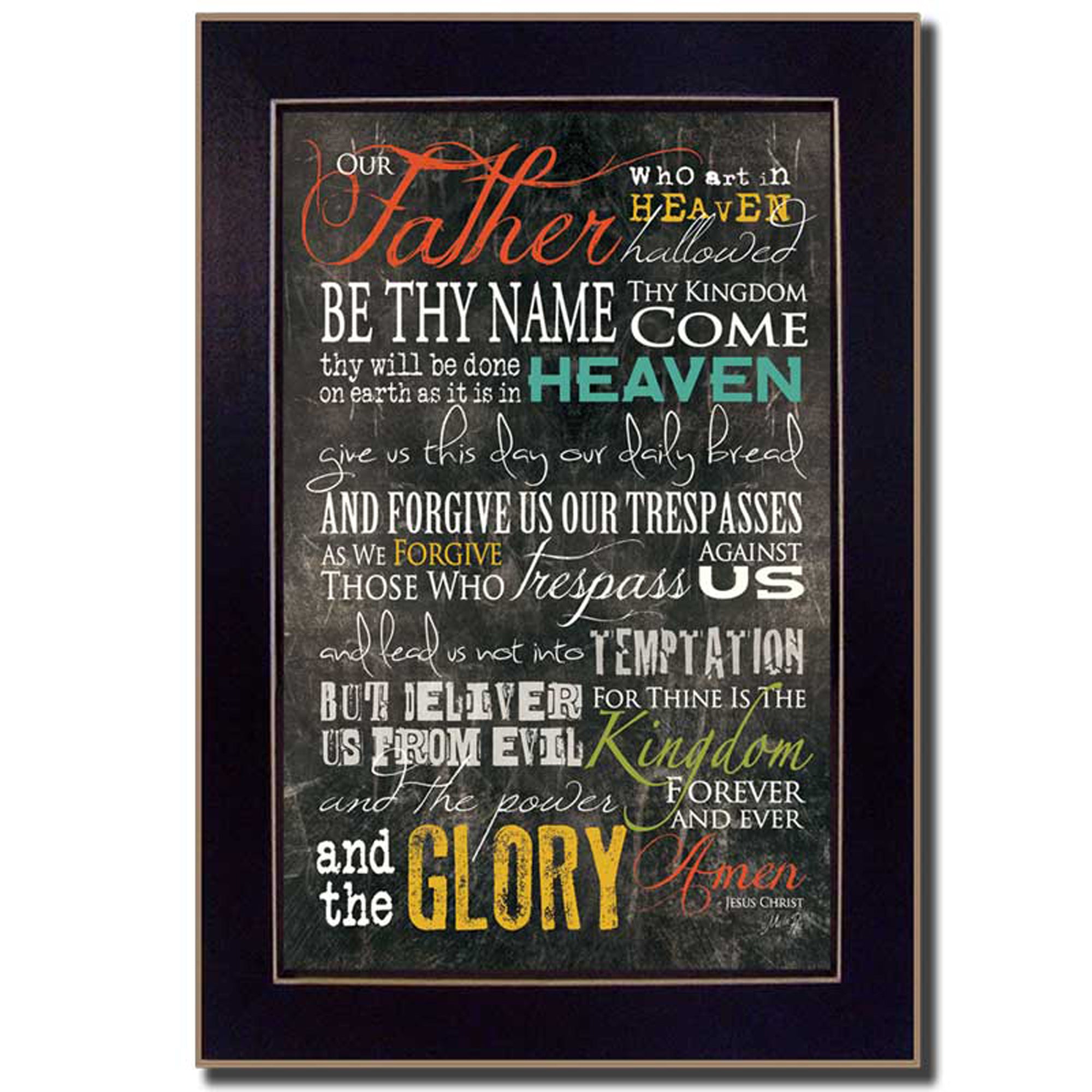 'The Lords Prayer' By Marla Rae, Printed Wall Art, Ready To Hang Framed Poster, Black Frame