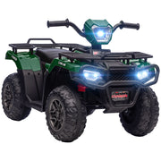 12V Kids ATV Battery-Operated with AUX Port & USB, Kids 4 Wheeler with Tough Wear-Resistant Tread, Electric Four Wheeler Kids Ride on Car Electric Car, Green