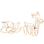 Outsunny 35' LED Reindeer Sleigh Outdoor Christmas Standing Figure Decoration