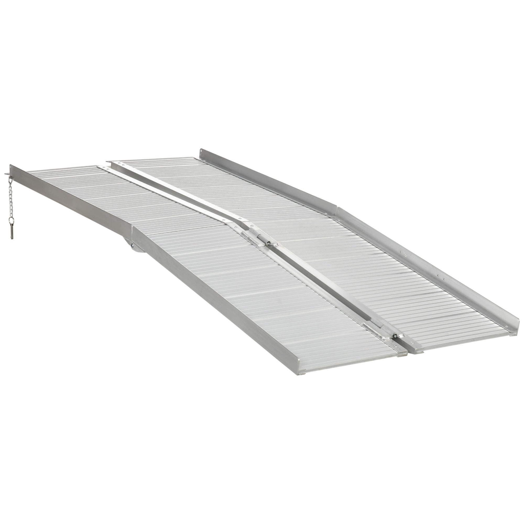 HOMCOM Textured Aluminum Folding Wheelchair Handicap Ramp, 6'