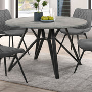 Royceton Concrete and Black Round Wood Top Dining Table