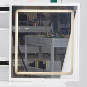 Middel Size 24'x22' Touch Control Sliding LED Mirror, Tri-color Switching, Brightness Adjustable White