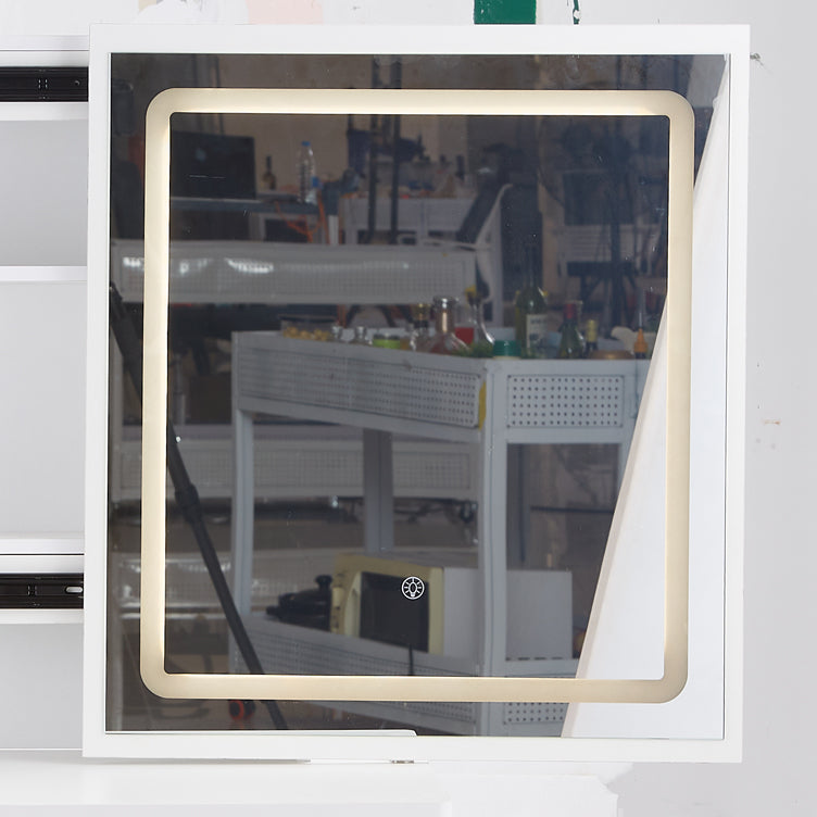 Middel Size 24'x22' Touch Control Sliding LED Mirror, Tri-color Switching, Brightness Adjustable White