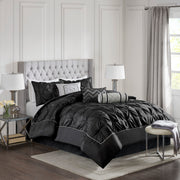 7 Piece Tufted Comforter Set Black King