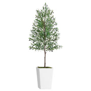 Artificial Olive Tree 8FT with Pot and Moss, Artificial Plants for Home Office Decor